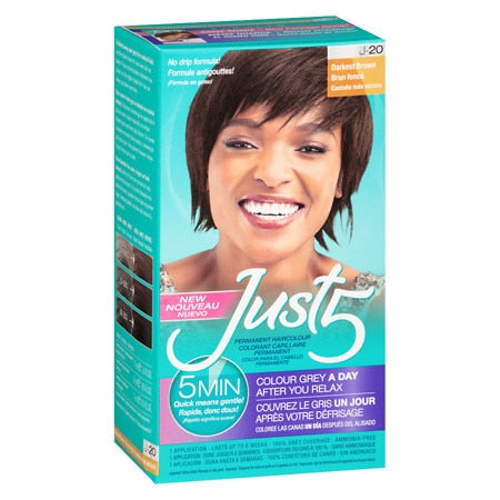 Just 5 Women's Five Minute Permanent Hair Color, J-20 Darkest Brown