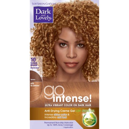 Dark & Lovely Go Intense Ultra Vibrant Permanent Hair Color, 10 Golden Blonde