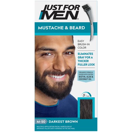 Just for Men Mustache & Beard Coloring for Gray Hair M-50 Darkest Brown