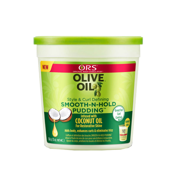 ORS Olive Oil Style & Curl Defining Smooth-N-Hold Pudding for All Hair Types Lasting Hold 12oz