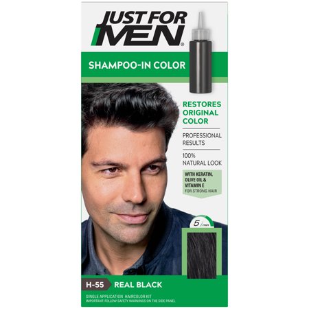 JUST for MEN SHAMPOO in HAIR COLOUR (Real Black) 1 Application