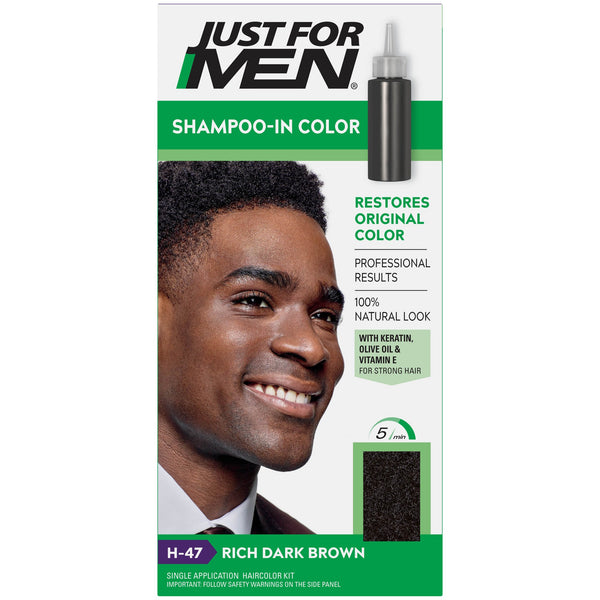 Just for Men Shampoo-in Hair Dye for Men H-47 Rich Dark Brown