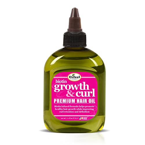 Difeel - Biotin Growth Curl Premium Hair Oil - 8 Fl Oz