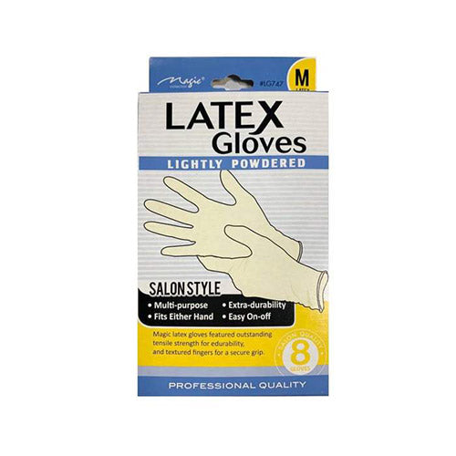 LATEX GLOVES LIGHTLY POWDERED 8PCS | MAGIC